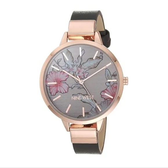 Accessories | Womens Floral Dial Strap Watch Gray Pink  display picture 1